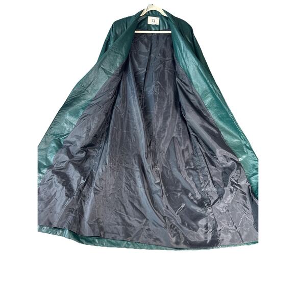 Vintage Thermo JAC TJ Light weight Trench Long Green Jacket Size 14 - Picture 6 of 13